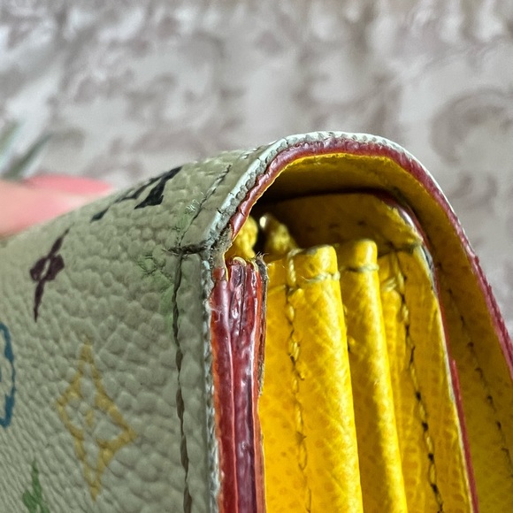 Authentic Louis Vuitton x Takashi Murakami Monogram Multicolore Sarah Wallet - Picture 5 of 17